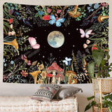 Mushrooms Fairyland Moonlight Printed Tapestry