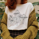 Mushrooms Family Printed Casual T-shirt