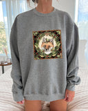 Christmas Fox Frame Printed Casual Sweatshirt