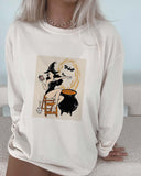 Halloween Witch Printed Casual Sweatshirt