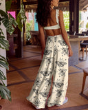 Mysterious Moth and Butterfly Family Wonderland Print Lace Hollow Two-Piece Set