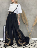 Gold Moonlight Snake Elf Pattern Print Jumpsuit
