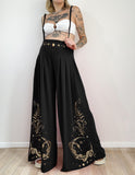 Gold Moonlight Snake Elf Pattern Print Jumpsuit
