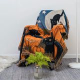 HW Black Cat and the Pumpkins Printed Blanket
