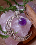 Purple Crystal Moon Binding Necklace