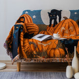 HW Black Cat and the Pumpkins Printed Blanket