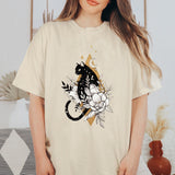Zodiac Cat Graphic Print T-Shirt