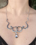 Medusa Snake Moonstone Panel Necklace