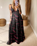 Halloween Mystery Bat-Family Print Slip Dress