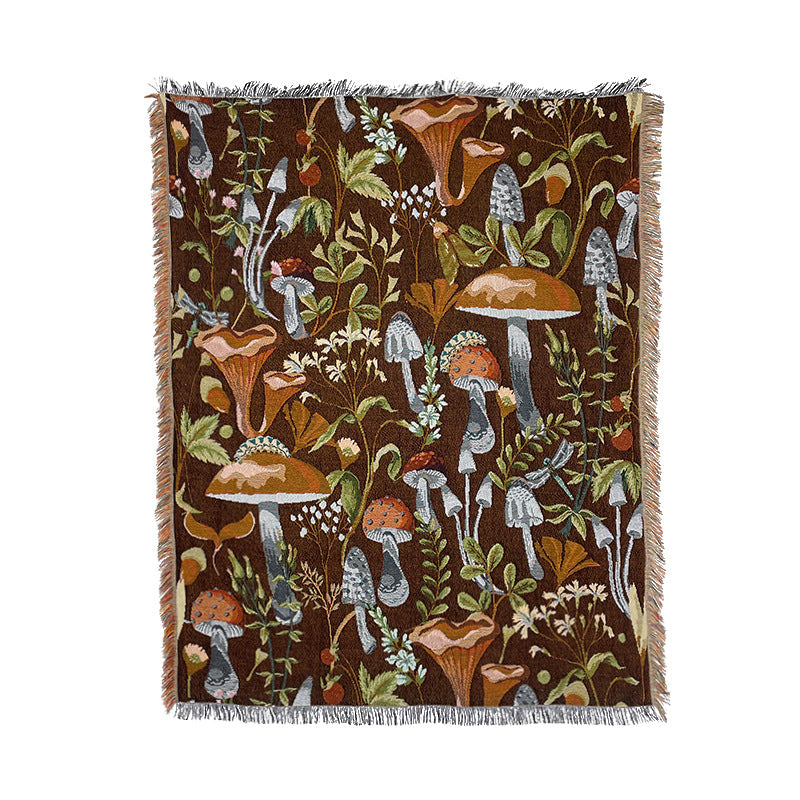Cottagecore Fungis Wonderland Printed Blanket
