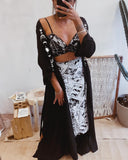 Witchy Moon Phase Signs Printed Cover-up Maxi Dress