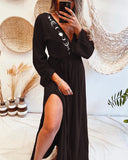 Witchy Moon Phase Signs Printed Cover-up Maxi Dress