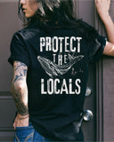 "Protect Locals" Save the Sharks Print Crew Neck T-Shirt