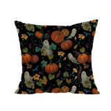 Spooky Season and Pumpkins Forest Printed Cushion