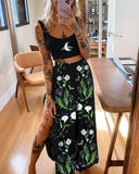 Green Plants Luna Wonderland Printed Two-Piece Set