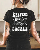 "Protect The L ocals" Beluga Print Crew Neck T-shirt