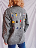 Embroidered soft and loose knitted sweater