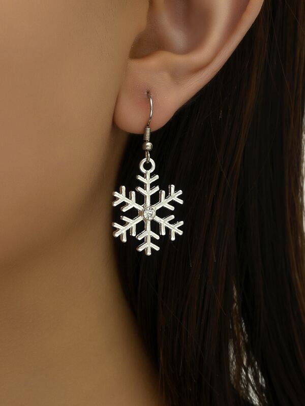 Christmas Snowflake Dangle Earrings For Christmas