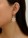 Christmas Snowflake Dangle Earrings For Christmas