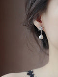 Christmas Zirconia Snowflake Imitation Pearl Earrings