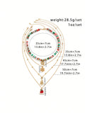 4pcs Christmas-themed Fashionable Personalized Necklace Set