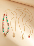 4pcs Christmas-themed Fashionable Personalized Necklace Set