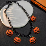 Halloween Funny And Creative Cute Pumpkin Pendant Acrylic Necklace