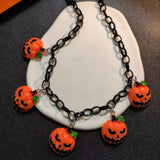 Halloween Funny And Creative Cute Pumpkin Pendant Acrylic Necklace