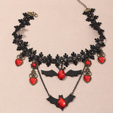 Halloween Lace Bat Necklace