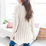 Casual V-Neck Single-Breasted Long-Sleeved Sweater Jacket Cardigan
