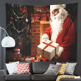 Christmas "Old Man Sharing Gift" Patterned Printed Tapestry