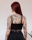 Mysterious Moon Moth Star Pattern Print Suspender Two-Piece Set
