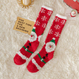 Santa Claus And Snowflake Patterned Plush Stockings