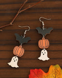 Halloween Spooky Pumpkin Bat Earrings