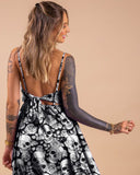 Floral Print Slip Dress of the Skull Family