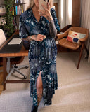 Bat Spider Web Death Rose Printed Button Midi Dress
