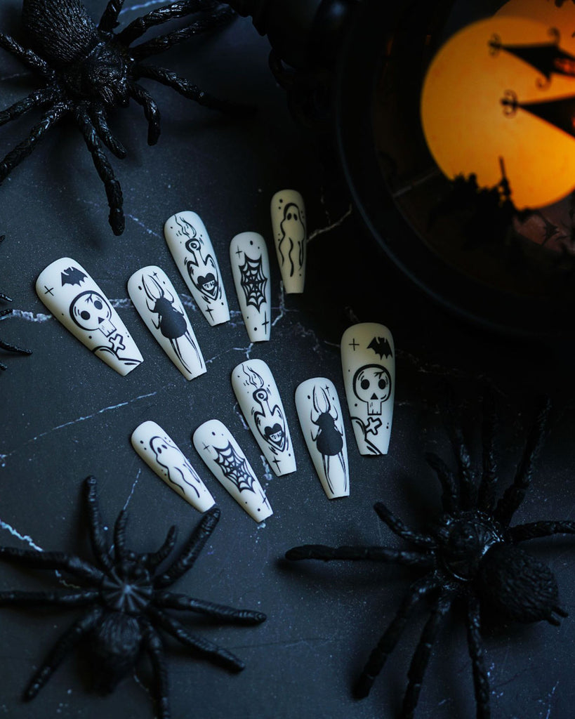 Gothic Halloween Skull Manicure Patch Wear Nails