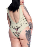 Mystic Starry Deer and Snake Printed Plus Size One Piece Set
