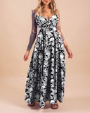 Floral Print Slip Dress of the Skull Family