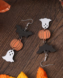 Halloween Spooky Pumpkin Bat Earrings