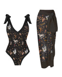 Magic Deer Family  Printed One Piece & Sarong