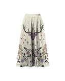 Mystic Starry Deer and Snake Printed Plus Size One Piece Set
