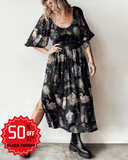 Witchery Wedding Pink Things Printed Puff Sleeves Midi Dress