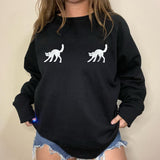 Witchery White Cats Fluorescent Graphic Casual Pullover