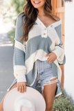 Cozy Oversized Knitted Striped Cardigan Sweater