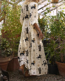 Playful Zodiac Family Graphic Print Casual Dress
