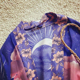 Mystic Blue Moon Starrynight Printed Short Beach Kimono