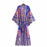 Mystic Blue Moon Starrynight Printed Beach Kimono