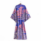 Mystic Blue Moon Starrynight Printed Beach Kimono
