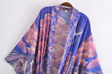 Mystic Blue Moon Starrynight Printed Beach Kimono